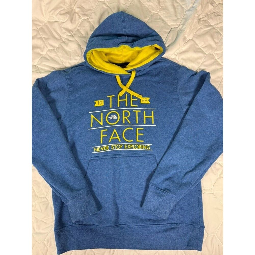 The North Face Hoodie Mens Small Blue Never Stop Exploring Pullover Pockets Fab?